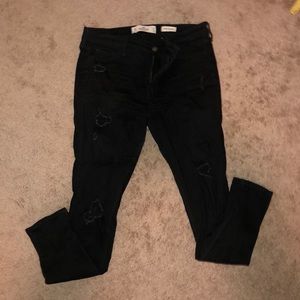Hollister high ruse super skinny distressed black